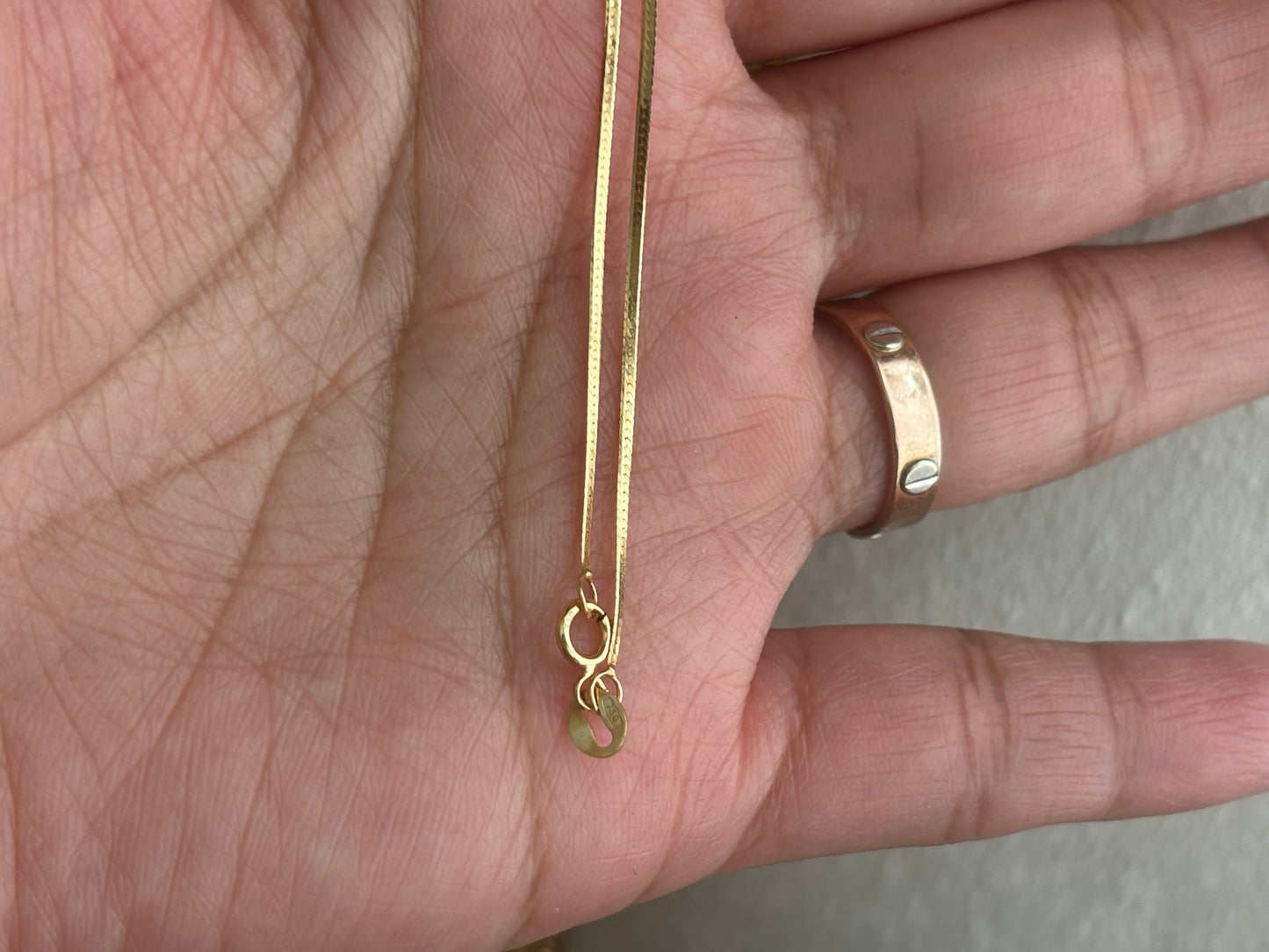 18K Real Gold Jade Chain 18