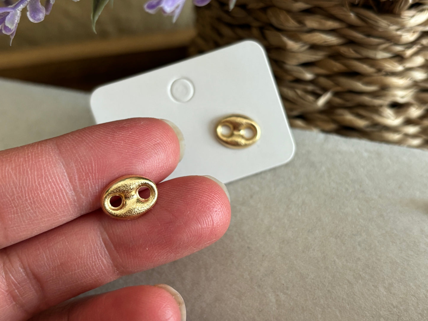 18K Real Gold Stud