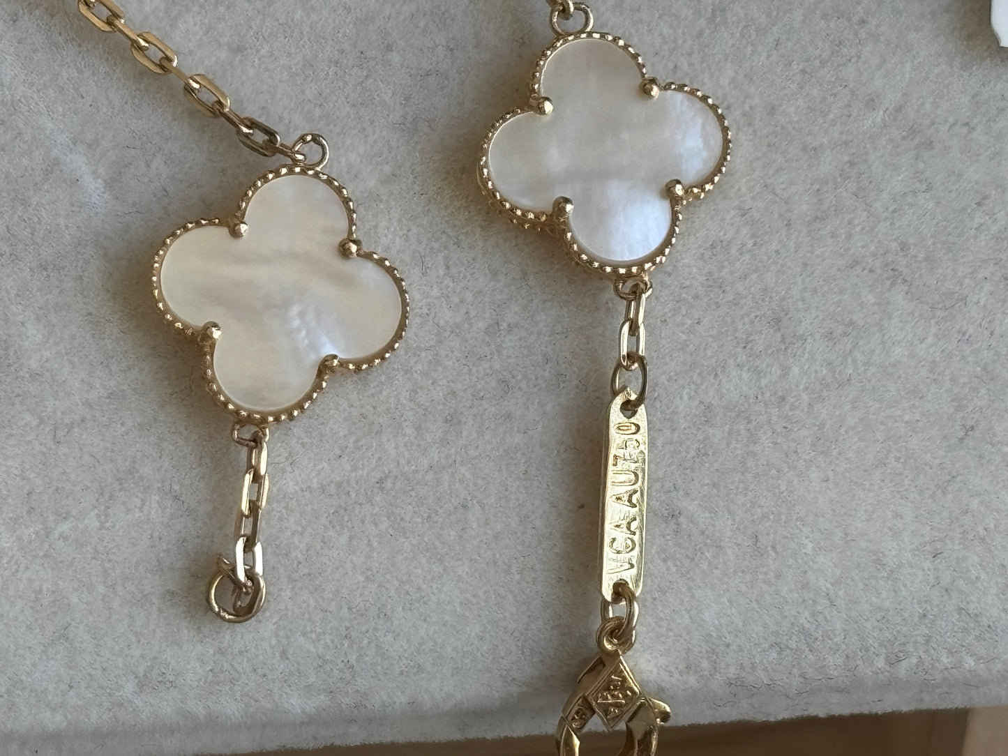 18K Real Gold Clover Bracelet