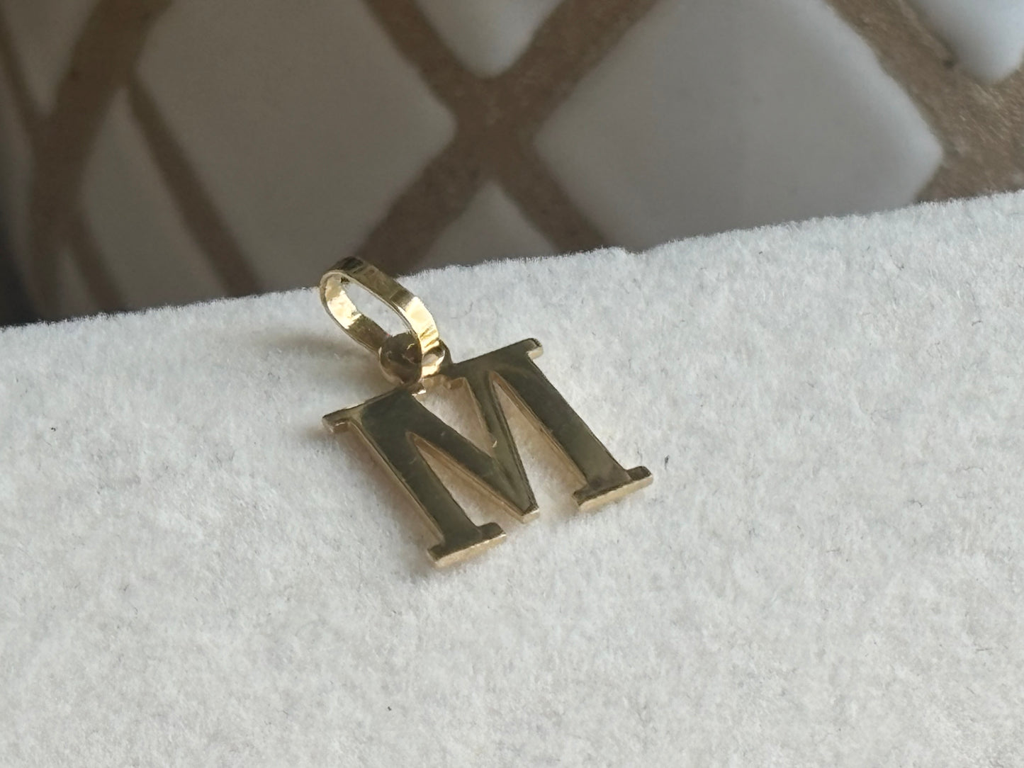 18K Real Gold M initial