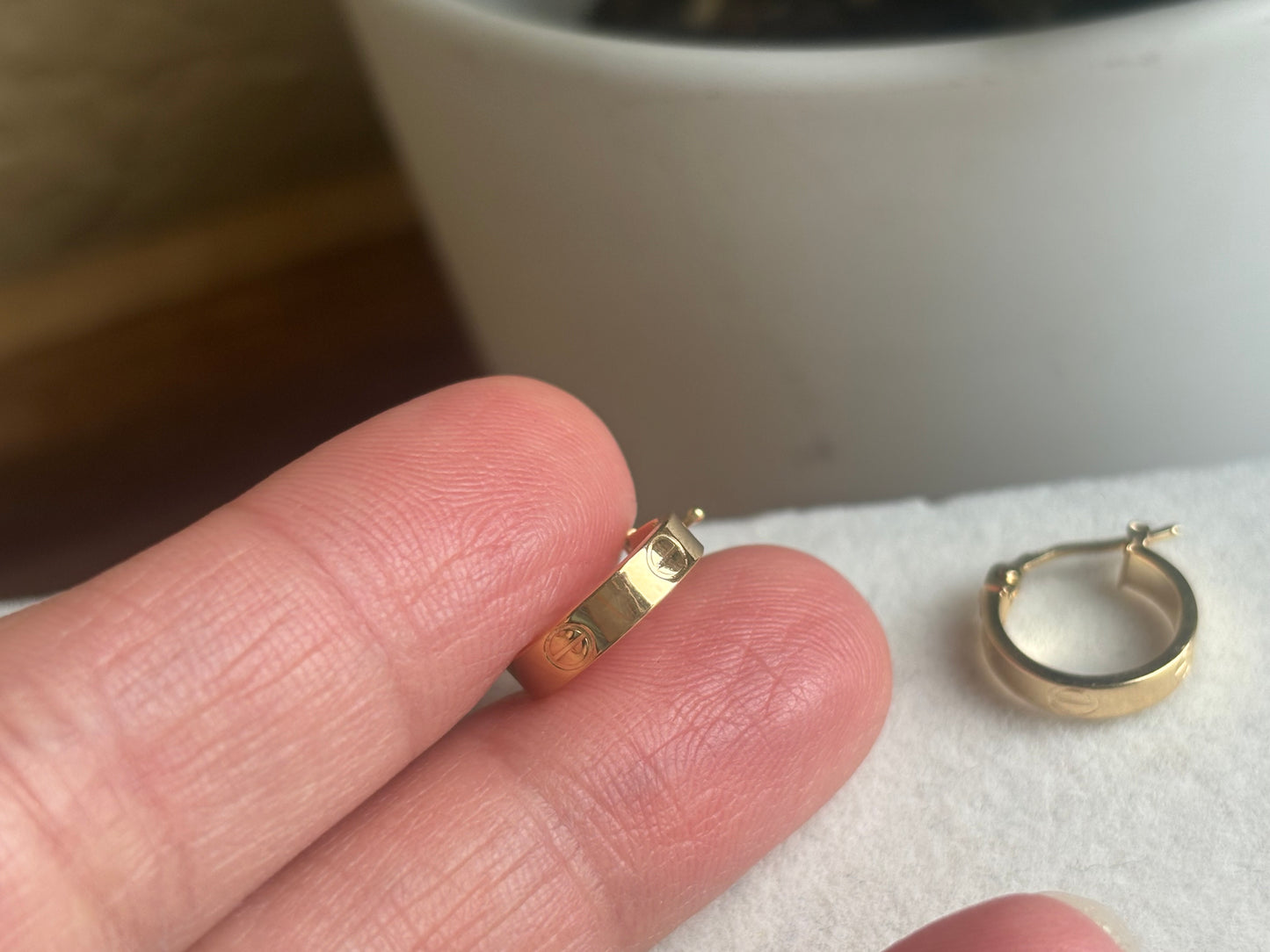 18K Real Gold Huggie