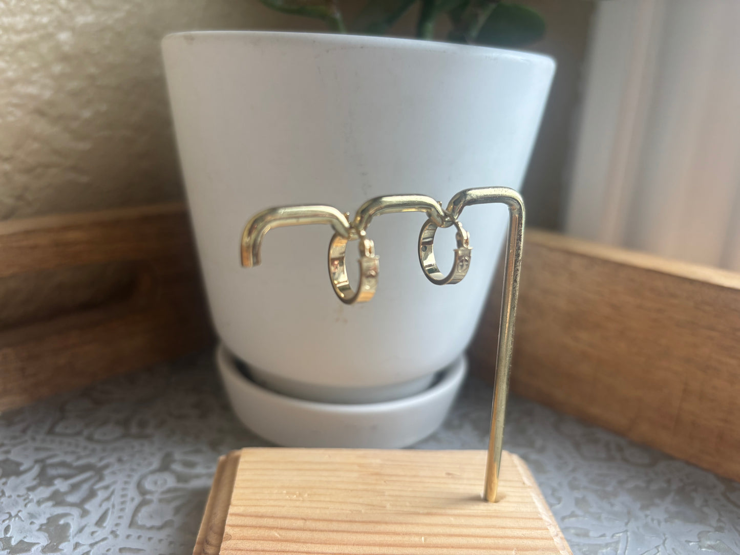 18K Real Gold Huggie