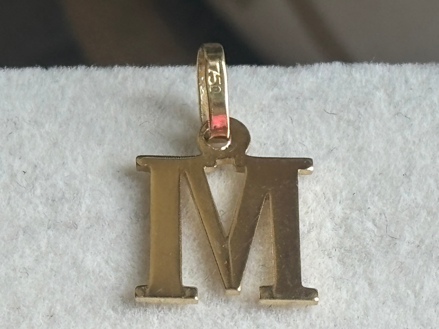 18K Real Gold M initial