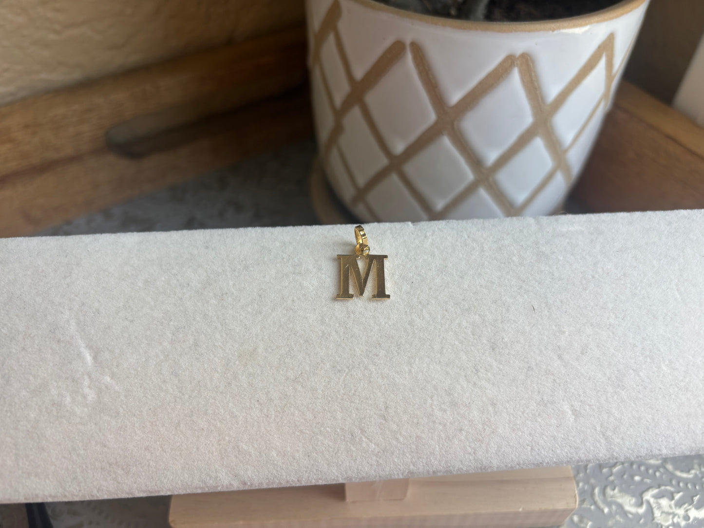 18K Real Gold M initial