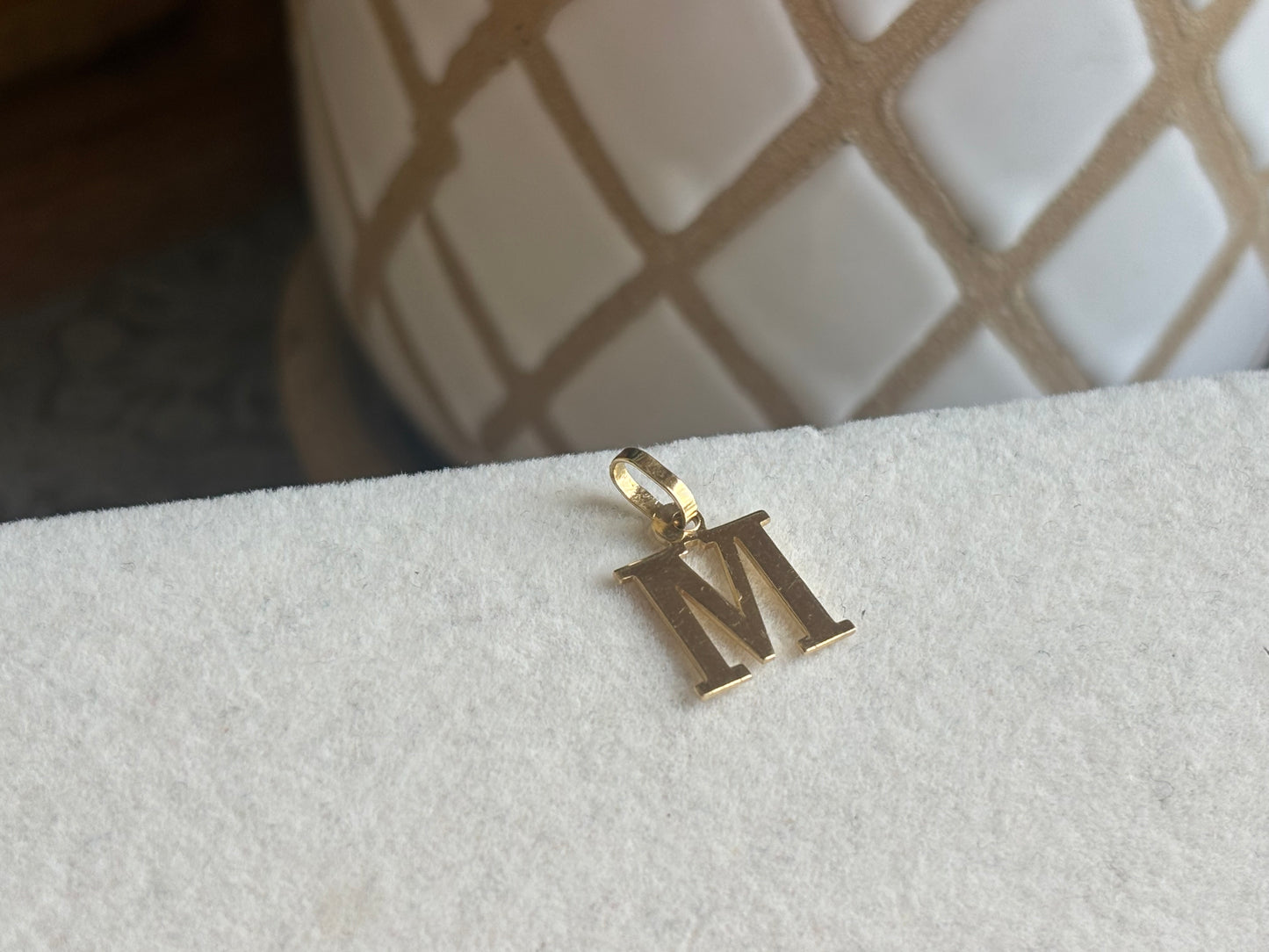 18K Real Gold M initial