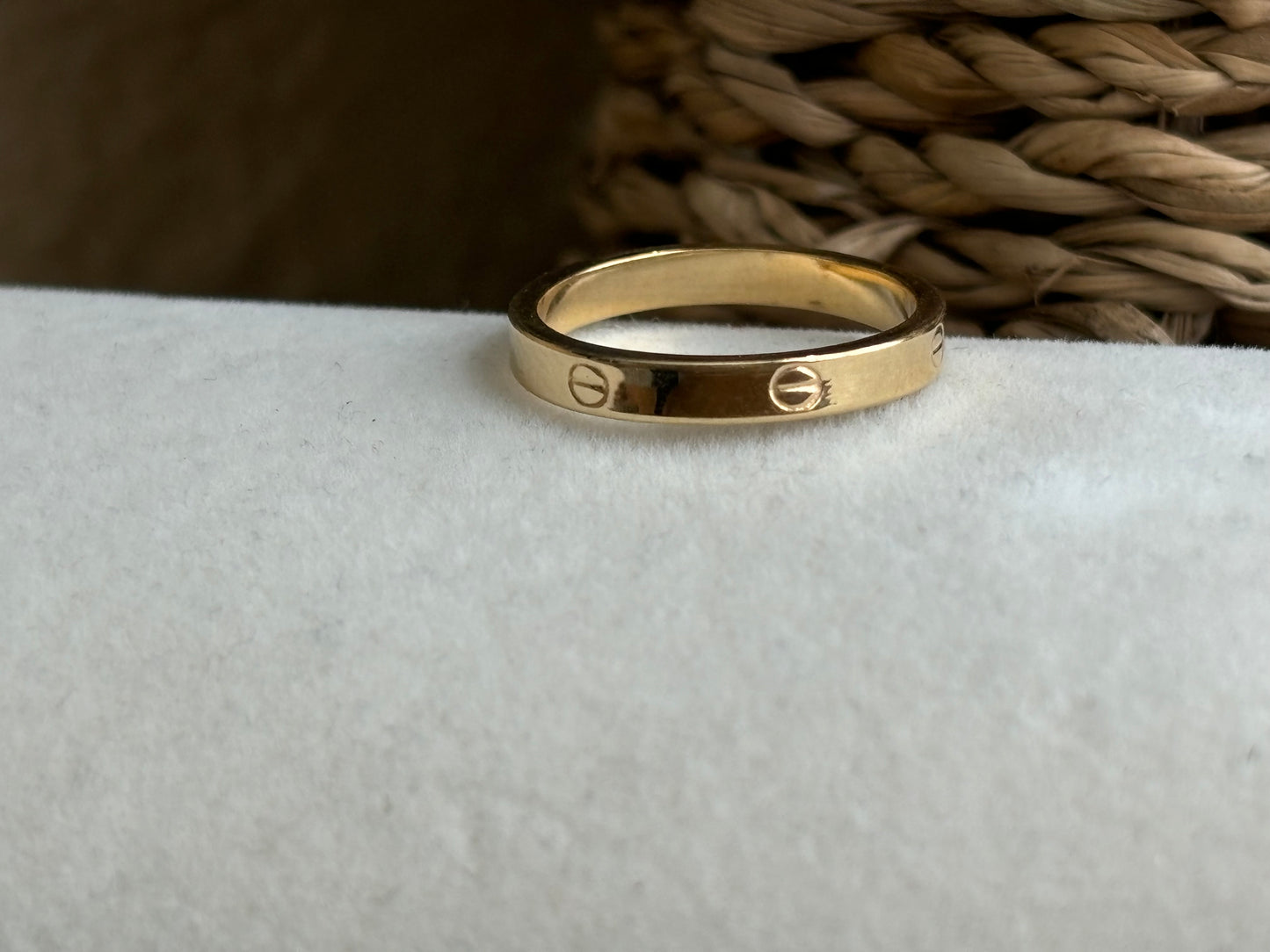 18K Real Gold Love Ring