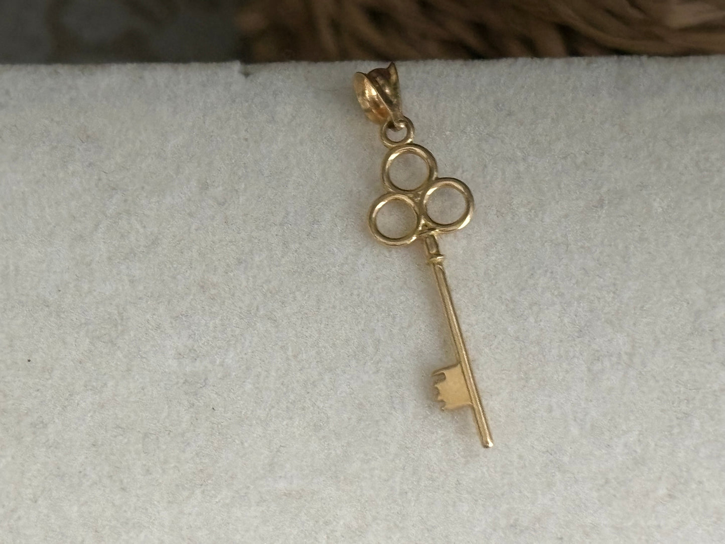 18K Real Gold Key Pendant