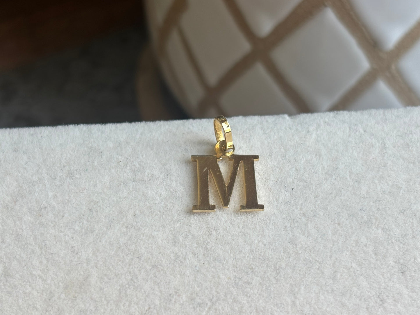 18K Real Gold M initial