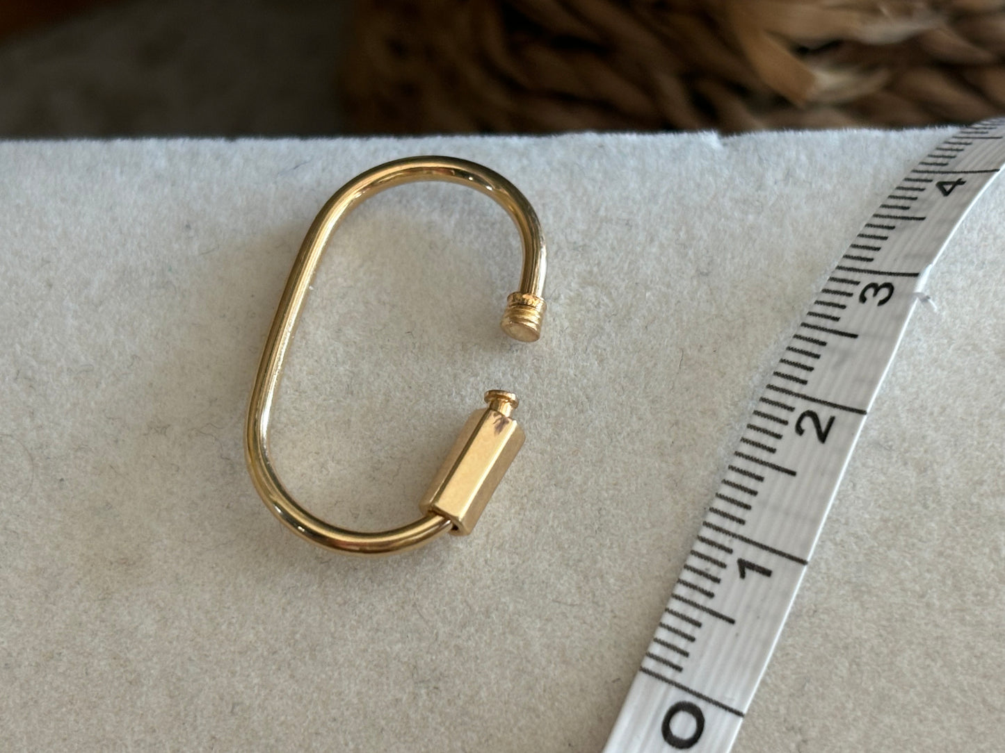 18K Real Gold Oval Carabiner