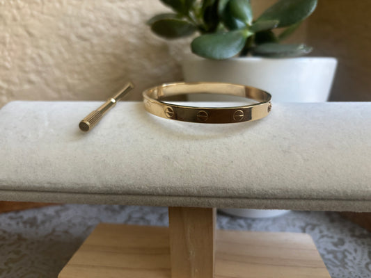 18K Real Gold Bangle sz16