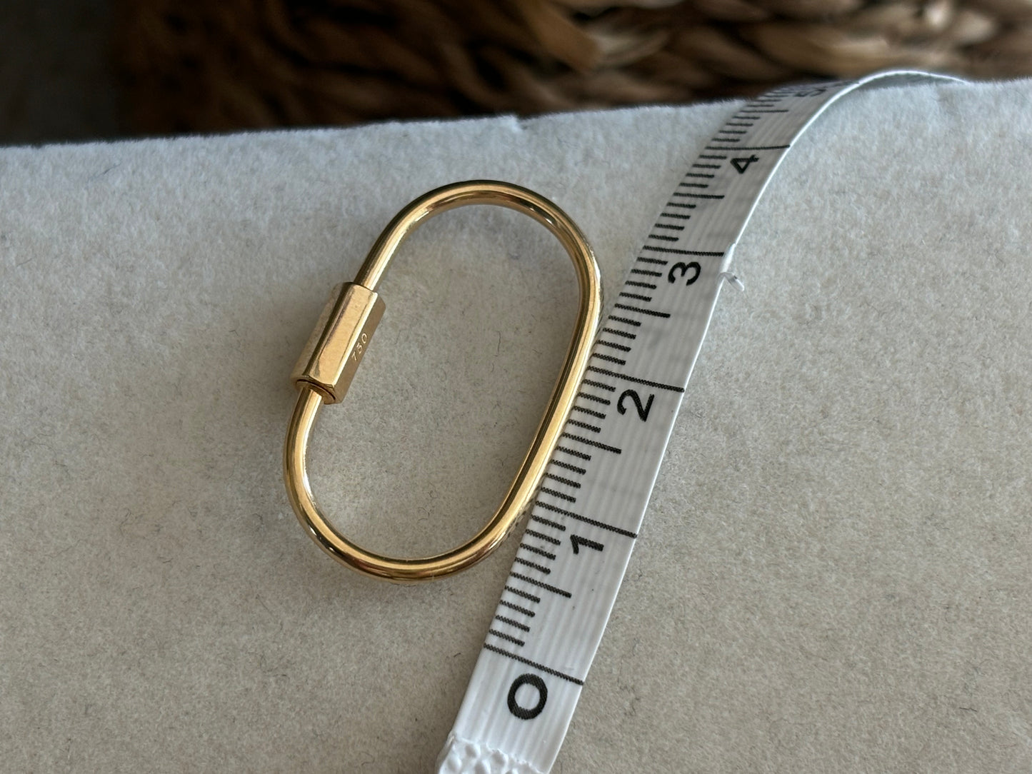 18K Real Gold Oval Carabiner