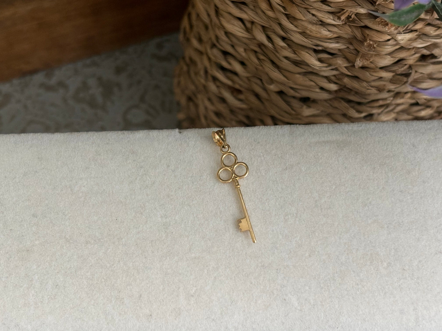 18K Real Gold Key Pendant