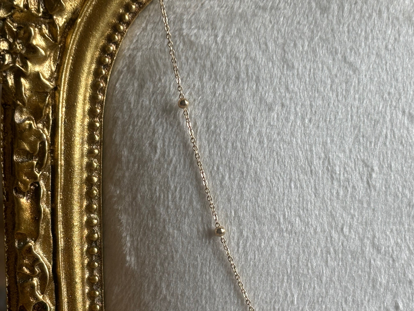 18K Real Gold Station Necklace