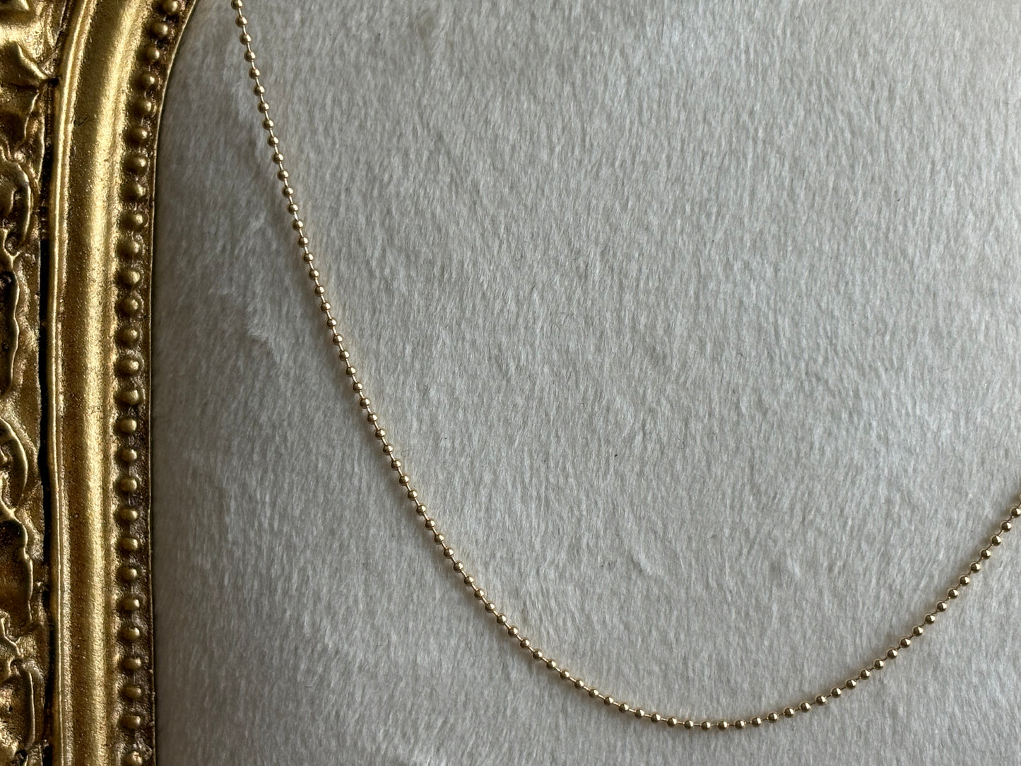 18K Real Gold Beaded Chain