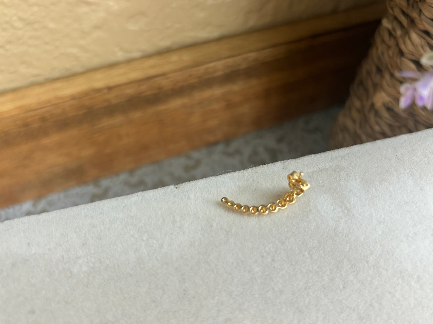 18K Real Gold Ear Climber left