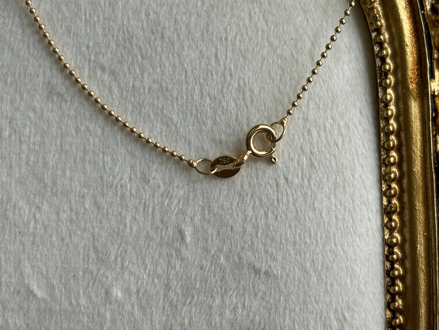 18K Real Gold Beaded Chain