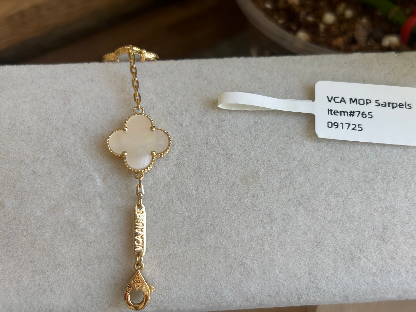 18K Real Gold Clover Bracelet