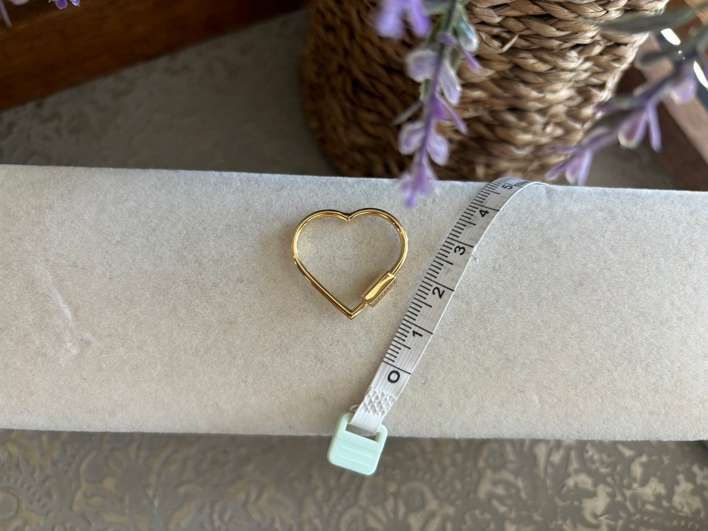 18K Real Gold Heart Carabiner