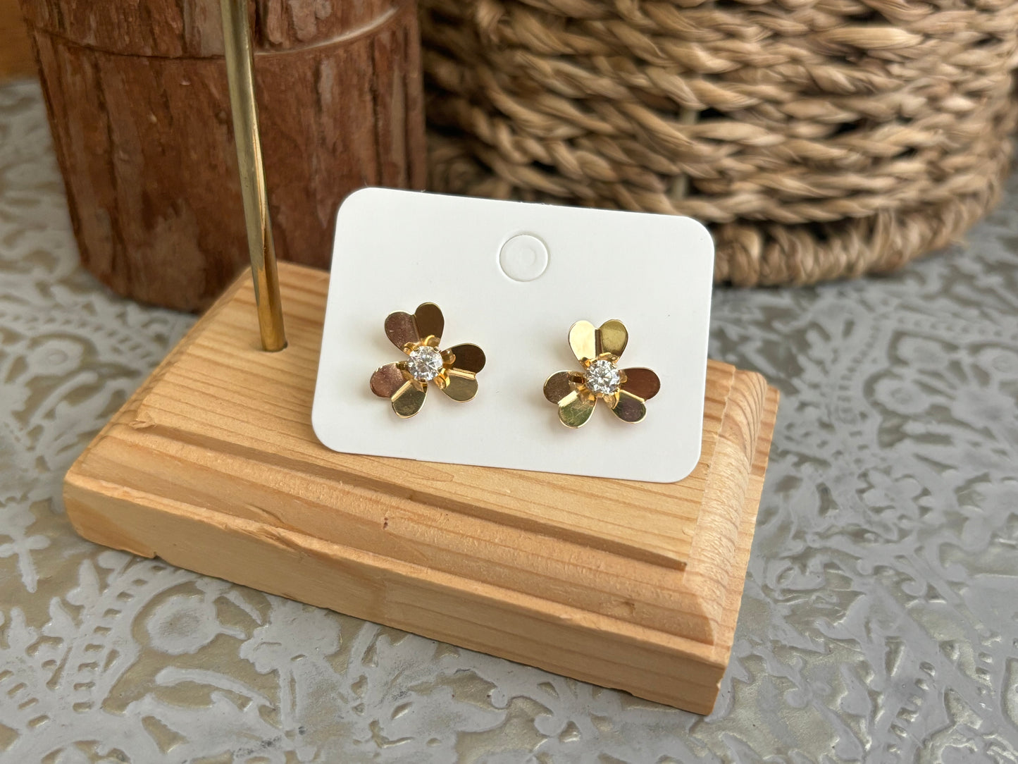 18K Real Gold Earrings