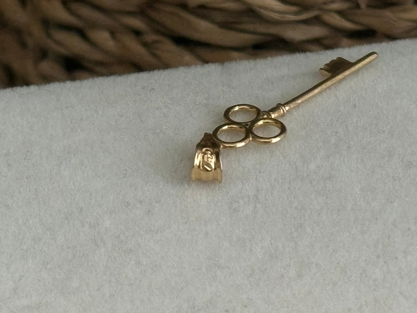 18K Real Gold Key Pendant