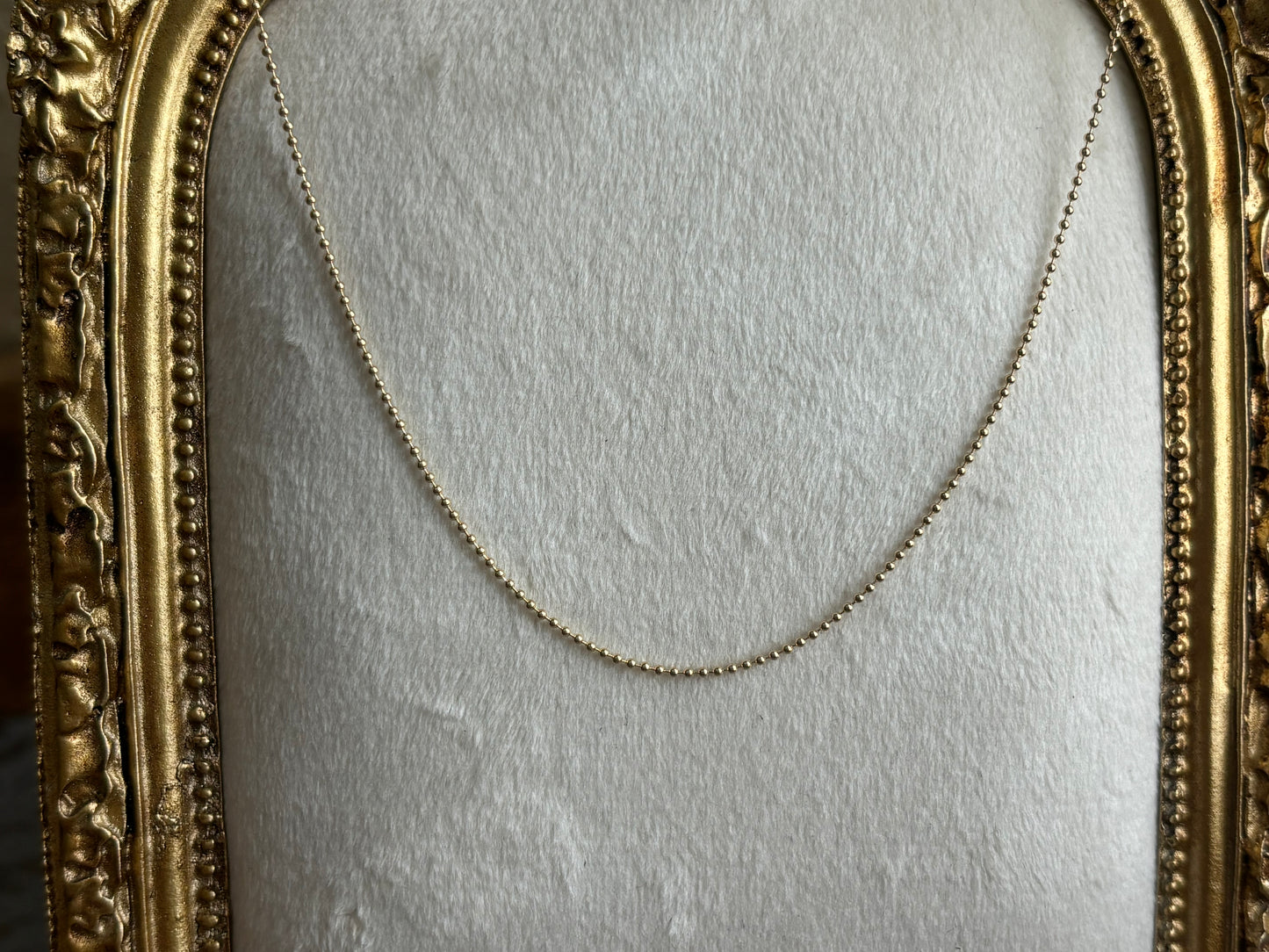 18K Real Gold Beaded Chain