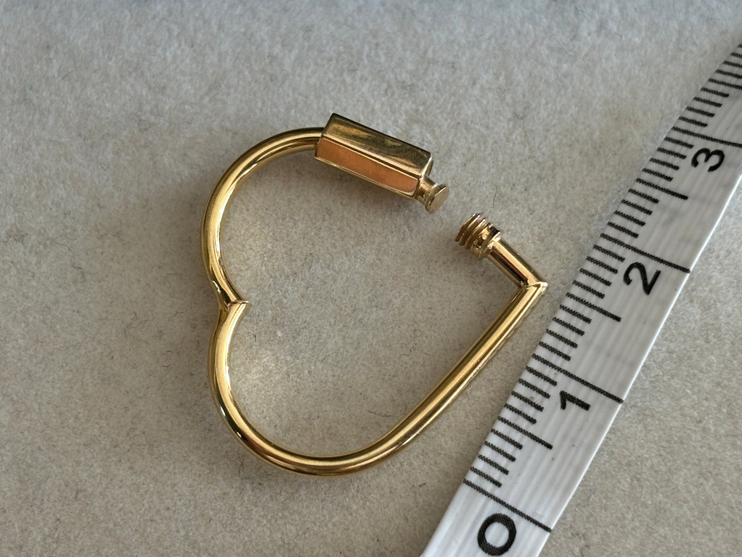 18K Real Gold Heart Carabiner