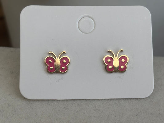 18K Real Gold Kids Earrings