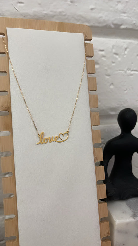 18K Real Gold Love Necklace