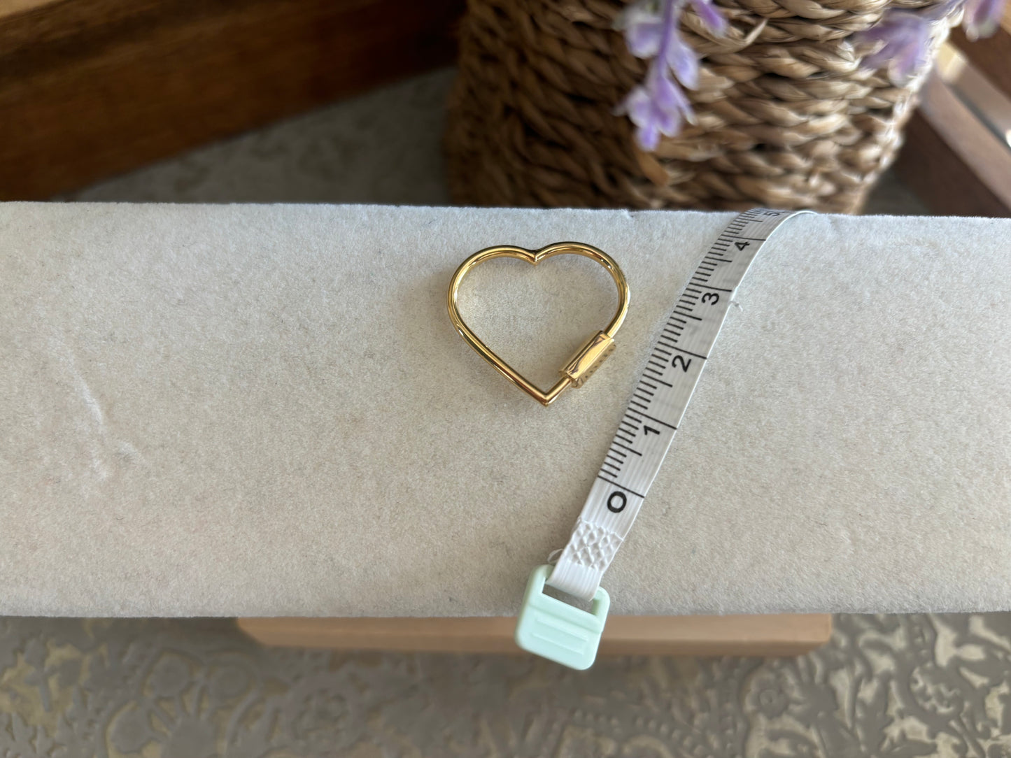 18K Real Gold Heart Carabiner