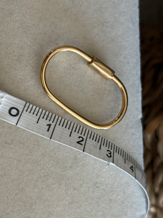 18K Real Gold Oval Carabiner