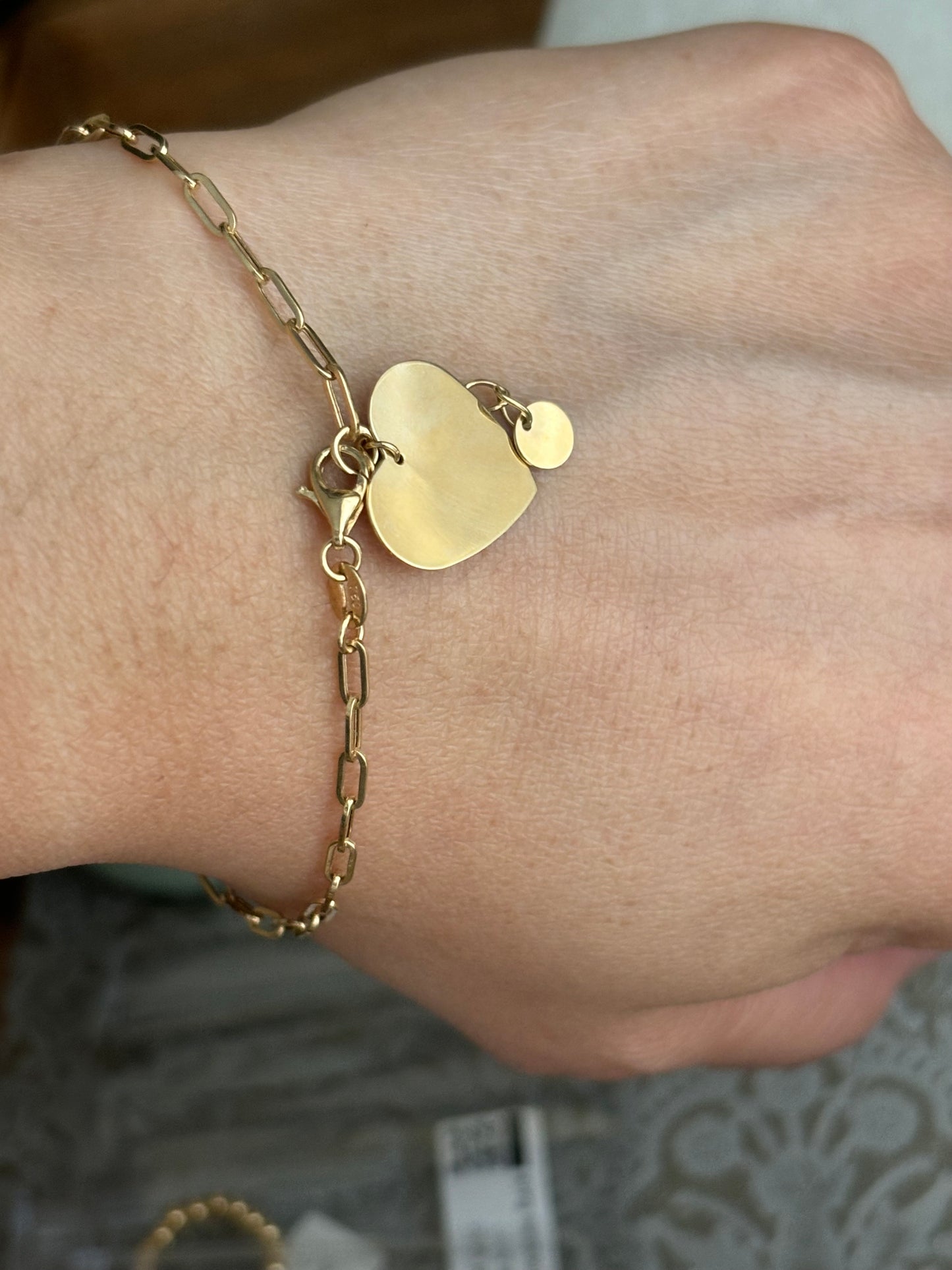 18K Real Gold Heart Charm