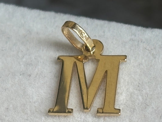 18K Real Gold M initial