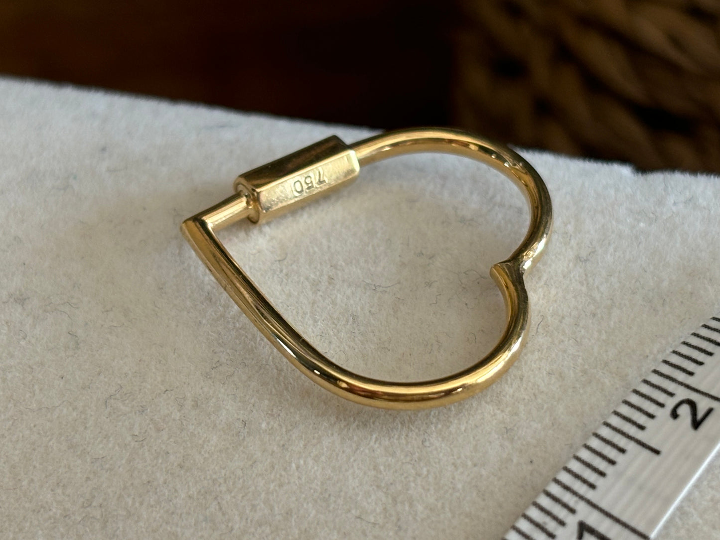 18K Real Gold Heart Carabiner