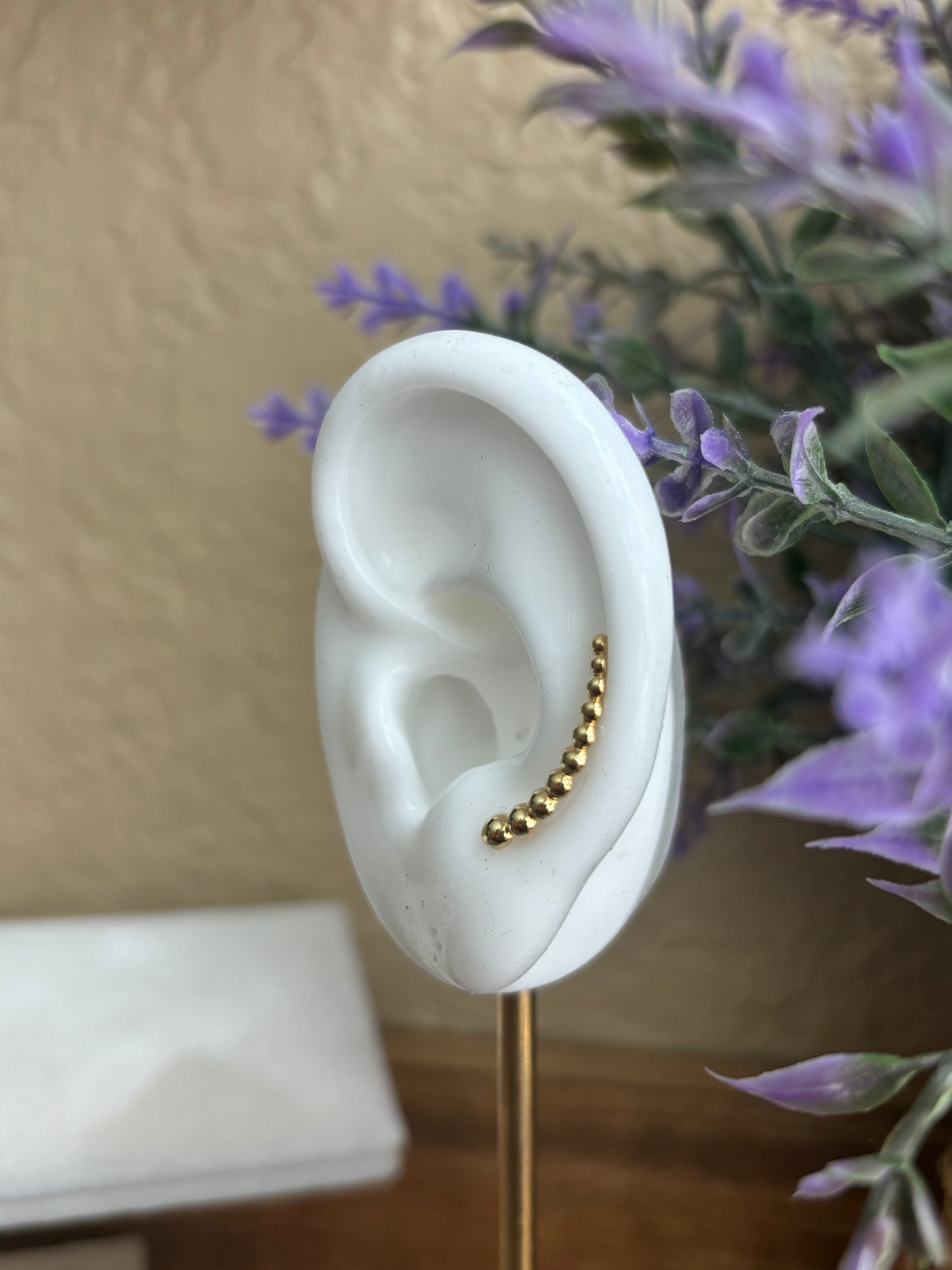 18K Real Gold Ear Climber left