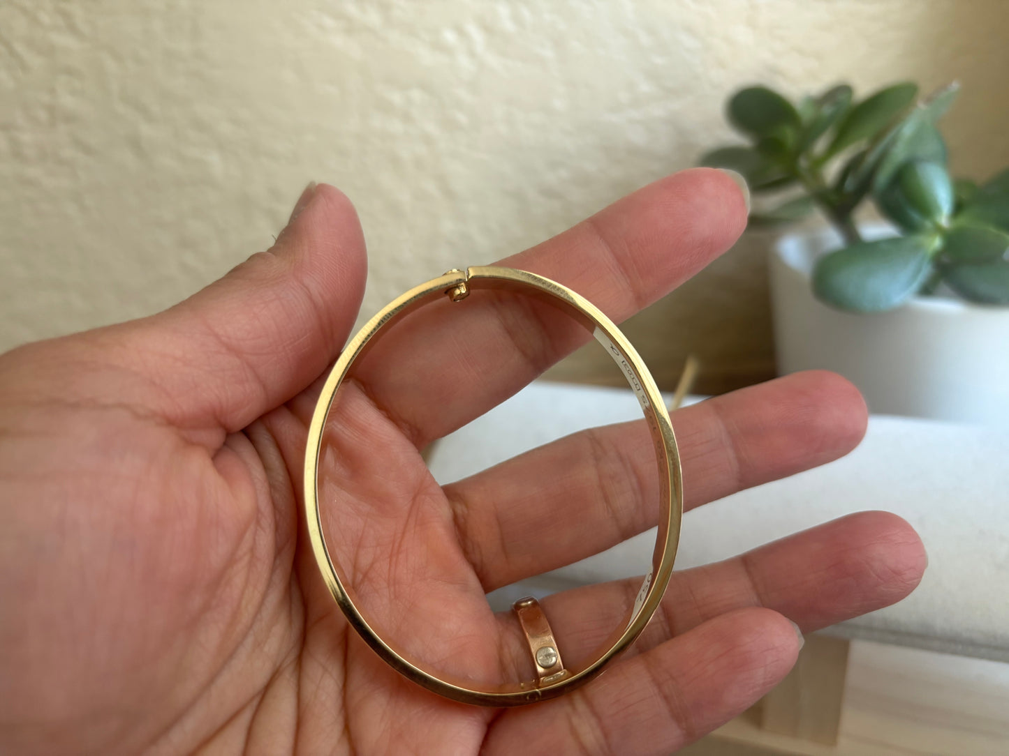 18K Real Gold Bangle sz16