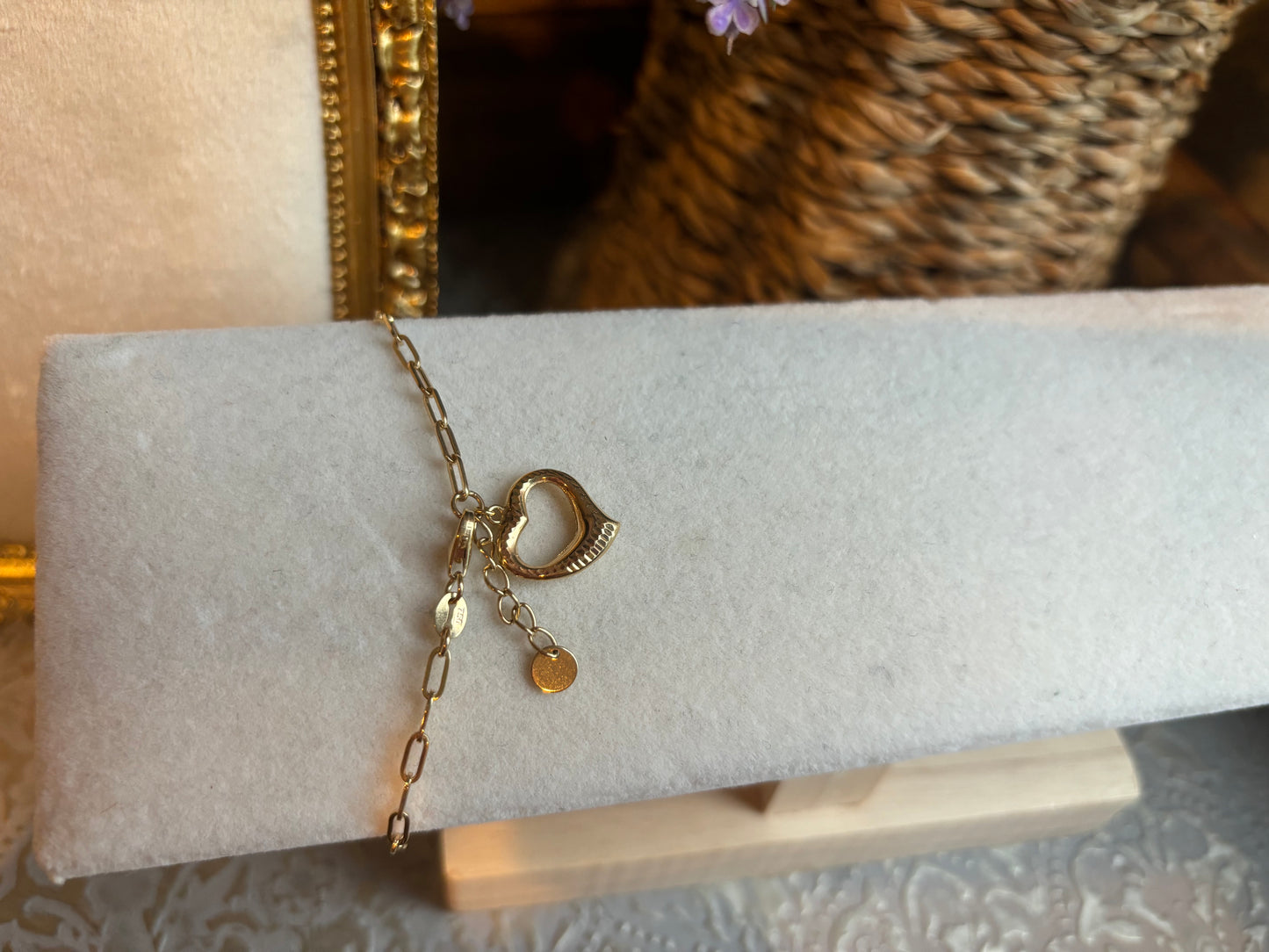 18K Real Gold Charm Bracelet