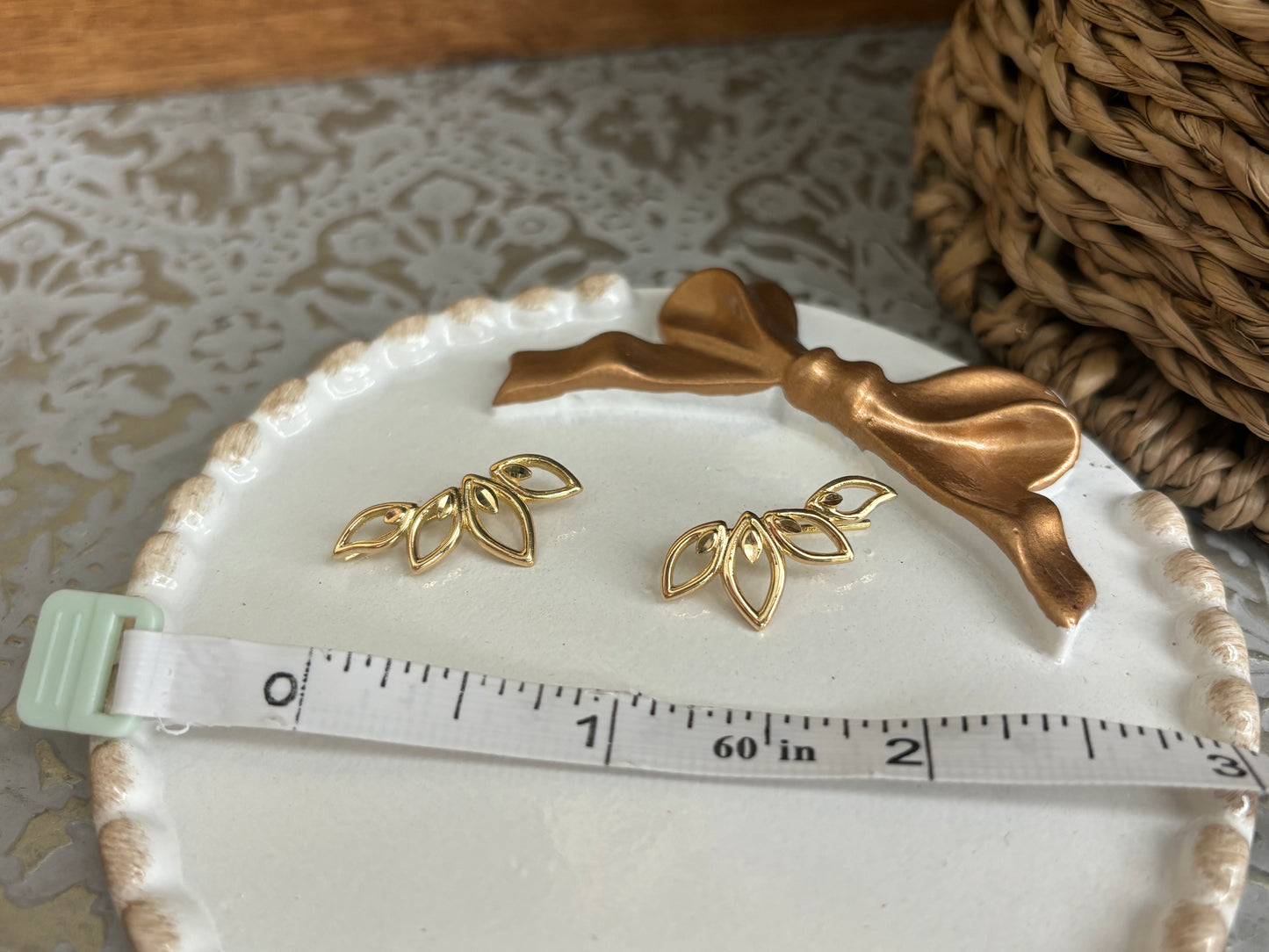 18K Real Gold Ear Climber