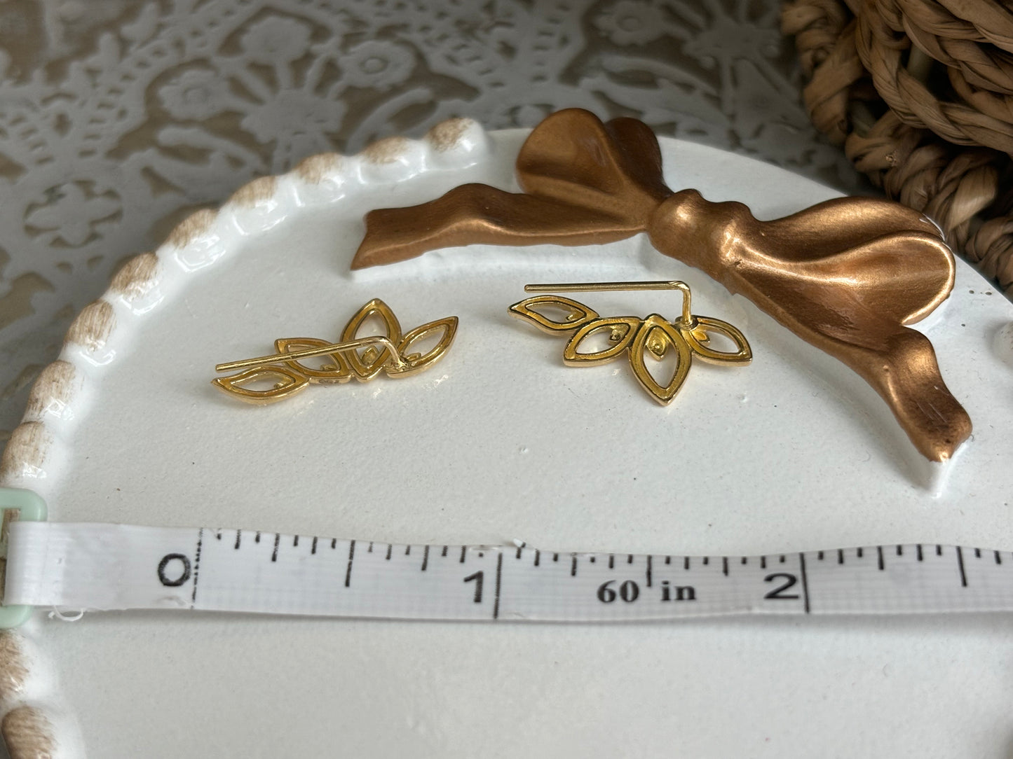 18K Real Gold Ear Climber